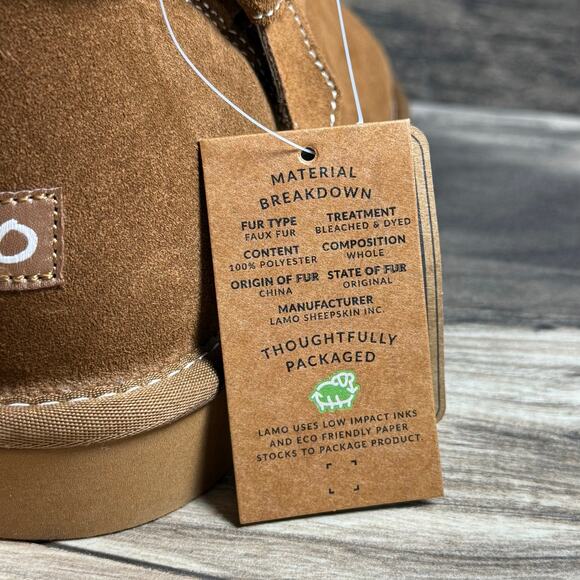 NIB LAMO Vanessa Winter Boots 8 Faux Shearling Chestnut Suede Water Resistant - Picture 7 of 10